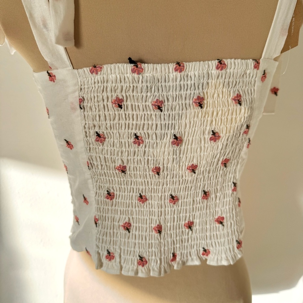 NWT Kourt Floral White Tie Strap Bustier Corset Top sz XS / 2 - Picture 10 of 16